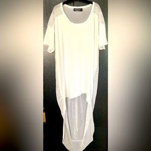 Urban Outfitters/Evil Twin: White High-low, Mesh T-Shirt Size Med. New w/o tags.